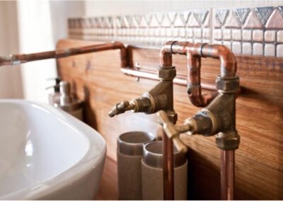 Oakdene Guest House basin with copper piping