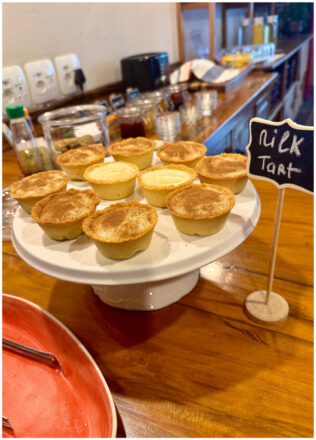 Milk tart display at Oakdene Guest House